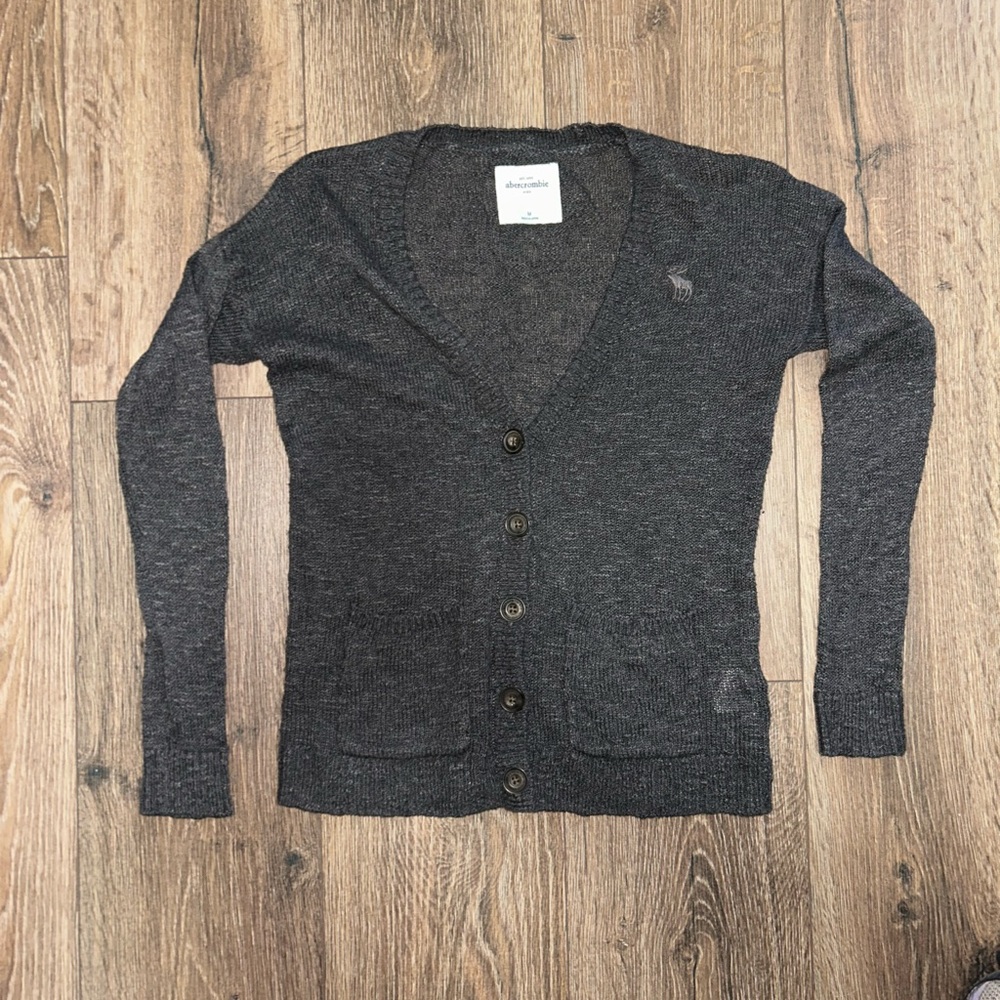 Vintage Abercrombie & Fitch Charcoal Cardigan - Picture 3 of 15